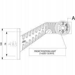 LED front and rear marker lamp and left position lamp