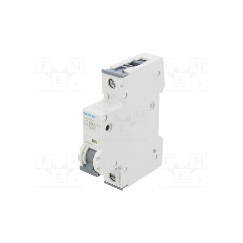 1 pcs x SIEMENS - 5SY6120-7 - Circuit breaker, 230/400VAC, Inom: 20A, Poles: 1, Charact: C, 6kA