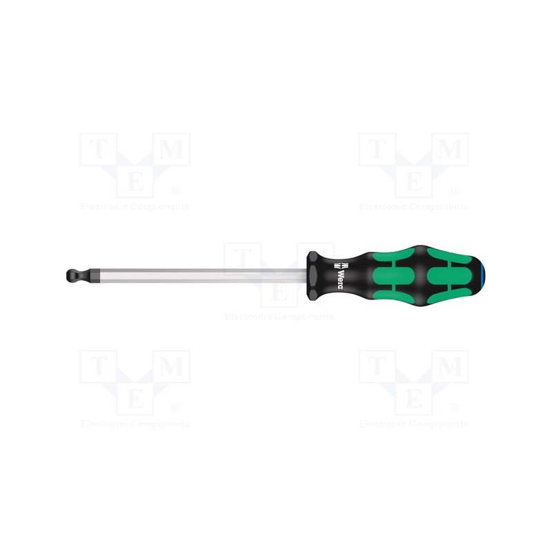 1 pcs x WERA - 5022825001 - Screwdriver, hex key,spherical, HEX 8mm, Blade length: 150mm