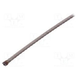1 pcs x KRAFTBERG - L7X7-F4-A4/10M - Rope, acid resistant steel A4, Ørope: 4mm, L: 10m, Rope plexus: 7x7
