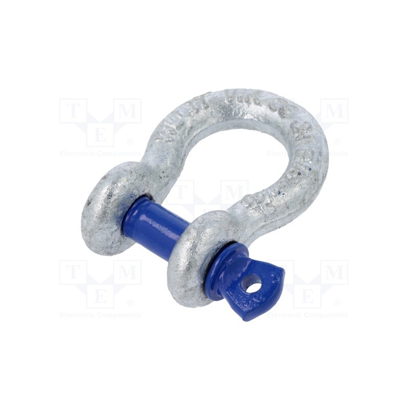 1 pcs x ELESA+GANTER - GN 585-10-A - Dee shackle, steel, for rope, zinc, 10mm, 3/8'