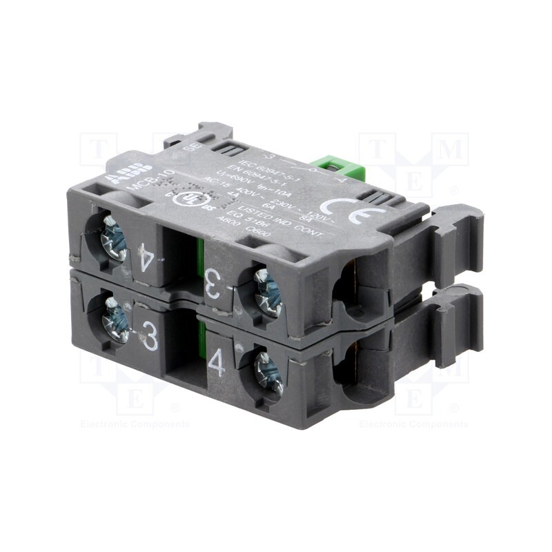 1 pcs x ABB - 1SFA611610R1002 - Contact block, 22mm, front fixing, Contacts: NO x2