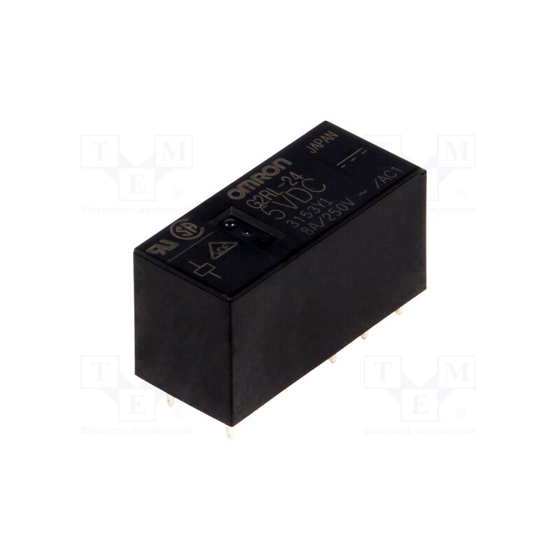 1 pcs x OMRON OCB - G2RL-24 5VDC - Relay: electromagnetic, DPDT, Ucoil: 5VDC, Icontacts max: 8A, PCB