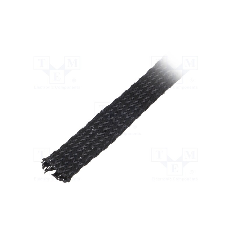 100 m x HELLERMANNTYTON - 170-61200 - Polyester braid, ØBraid : 8÷20,nom.12mm, polyester, black