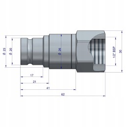 Dry disconnect hydraulic quick coupling 3 8