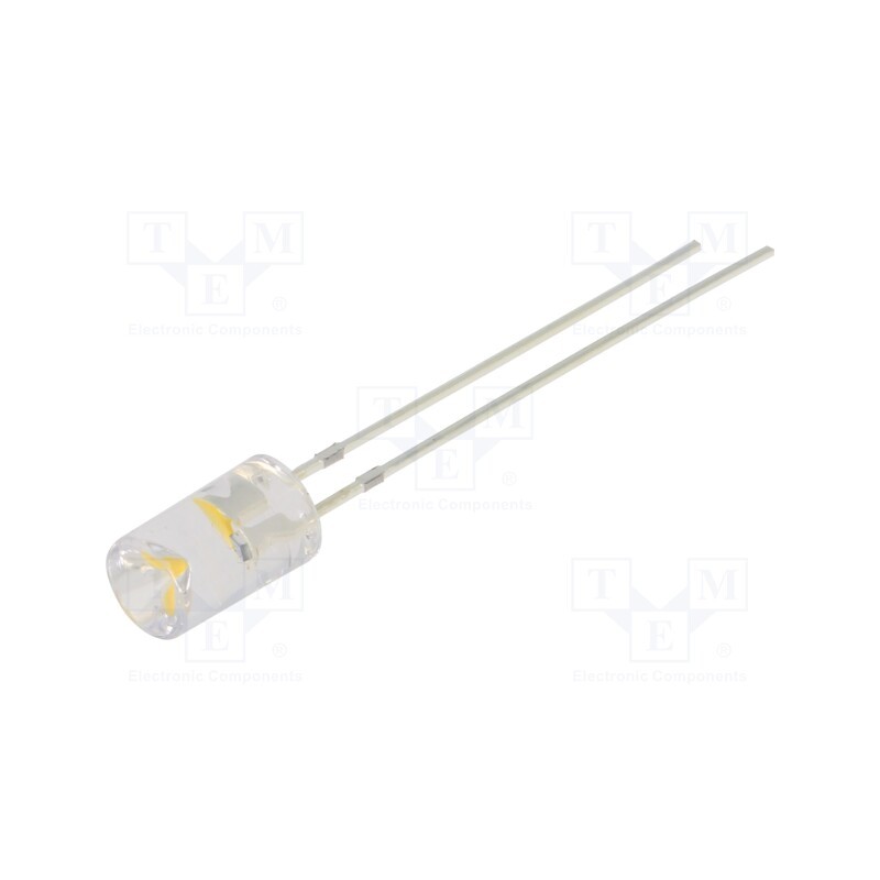 2 pcs x OPTOSUPPLY - OS5MDK5MC1B - LED, 5mm, white warm, 1560÷2180mcd, 120°, 2.5÷5V, Lens: transparent