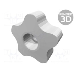 1 pcs x ELESA+GANTER - VCT.50 FP-M12 - Knob, Ø: 50mm, Int.thread: M12, 20mm, H: 32mm, technopolymer PP