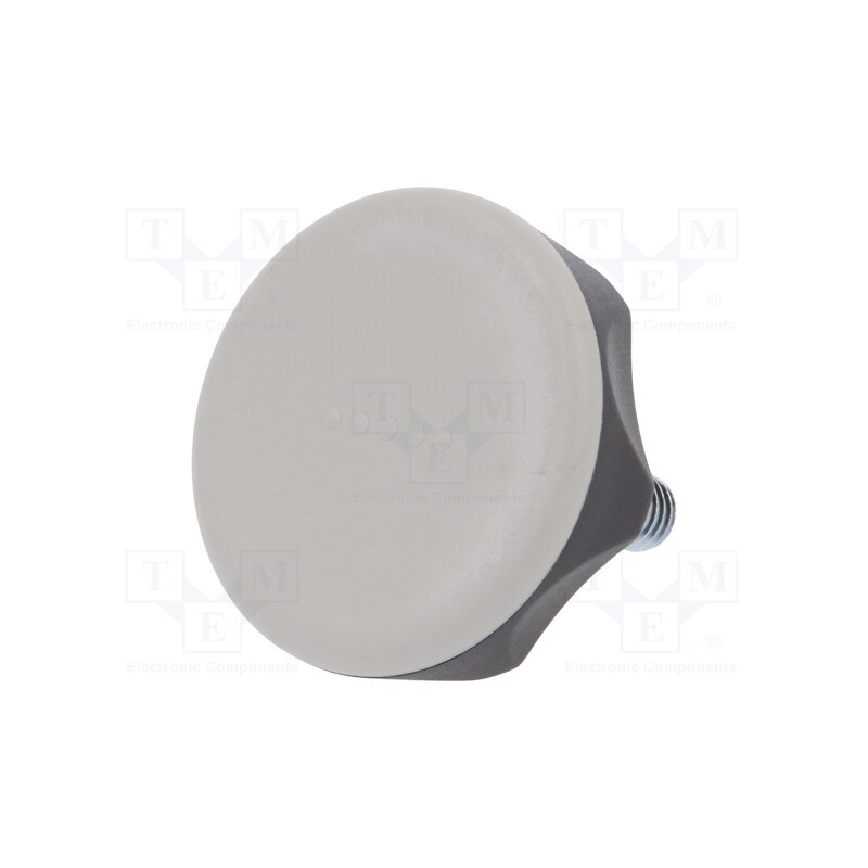 1 pcs x ELESA+GANTER - 222221-C3 - Knob, Ø: 45mm, Ext.thread: M8, 20mm, technopolymer PA, Cap: grey