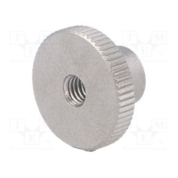 1 pcs x ELESA+GANTER - DIN 466-M4-NI - Knob, Ø: 16mm, Int.thread: M4, H: 9.5mm, stainless steel, DIN 466