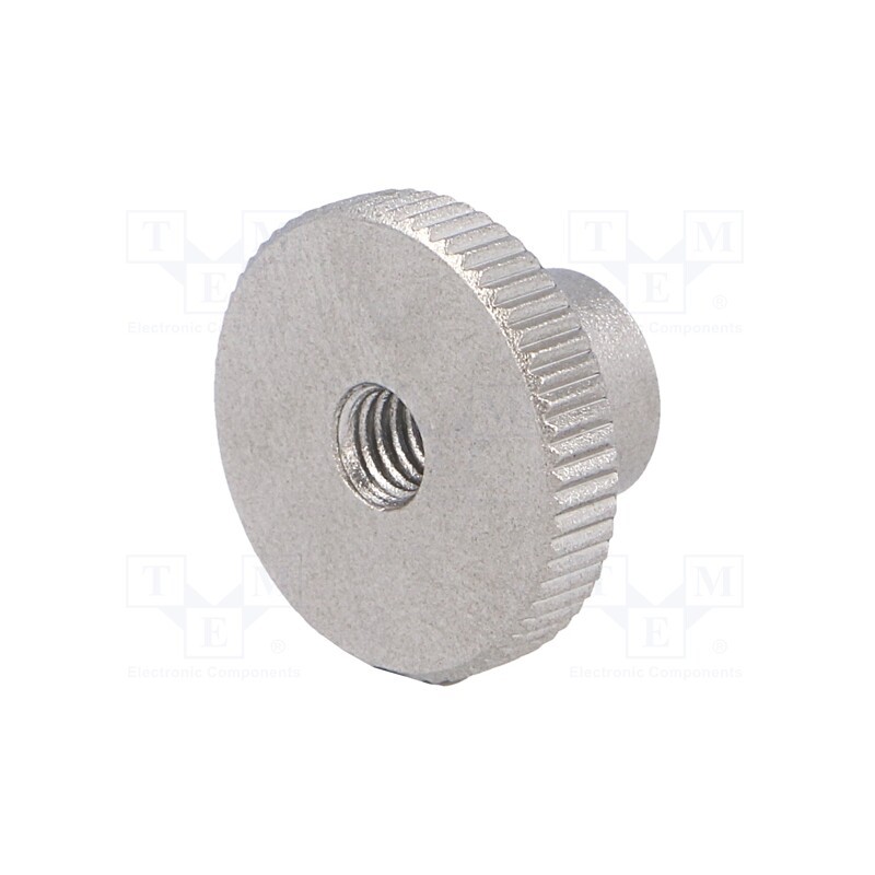 1 pcs x ELESA+GANTER - DIN 466-M4-NI - Knob, Ø: 16mm, Int.thread: M4, H: 9.5mm, stainless steel, DIN 466
