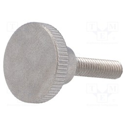 1 pcs x ELESA+GANTER - DIN 464-M4-16-NI - Knob, Ø: 16mm, Ext.thread: M4, 16mm, H: 9.5mm, stainless steel