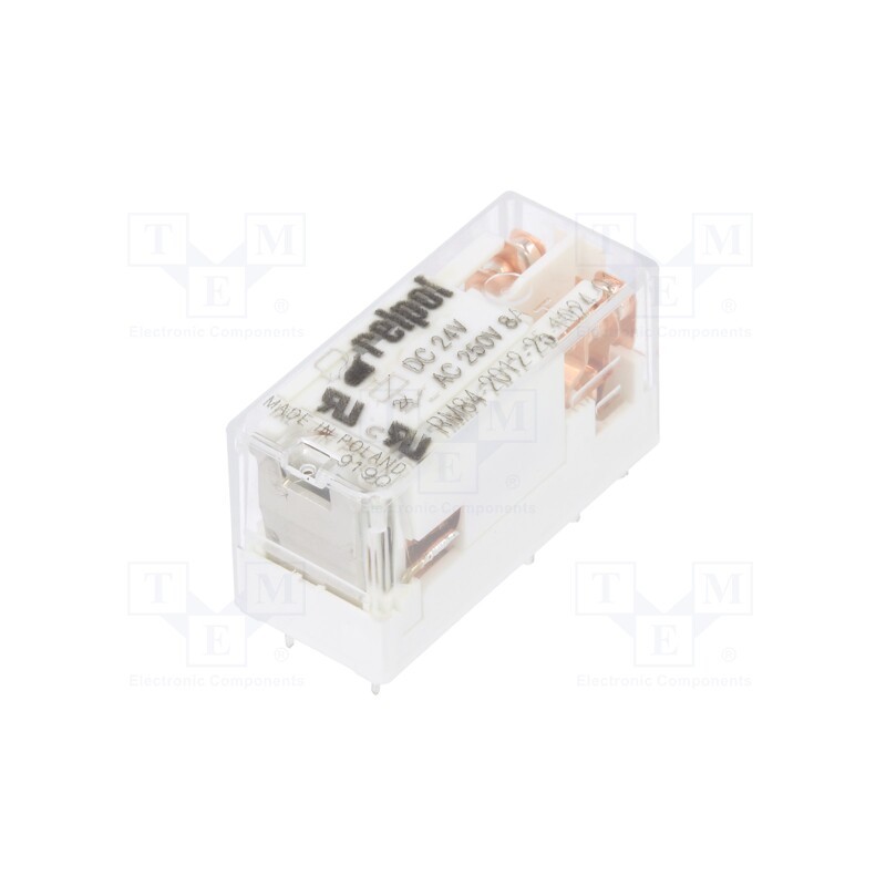 1 pcs x RELPOL - RM84-2012-25-1024-01 - Relay: electromagnetic, DPDT, Ucoil: 24VDC, 8A, 8A/250VAC, 8A/24VDC