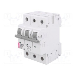 1 pcs x ETI POLAM - ETIMAT 6 3P B16 - Circuit breaker, 230/400VAC, Inom: 16A, Poles: 3, Charact: B, 6kA