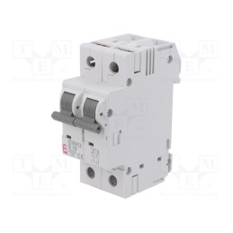 1 pcs x ETI POLAM - ETIMAT 6 2P B16 - Circuit breaker, 230/400VAC, Inom: 16A, Poles: 2, Charact: B, 6kA