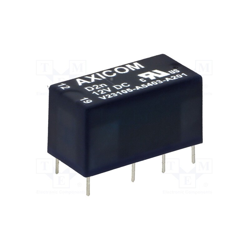 1 pcs x TE Connectivity - 0-1393793-8 - Relay: electromagnetic, DPDT, Ucoil: 12VDC, 3A, 0.5A/125VAC, PCB