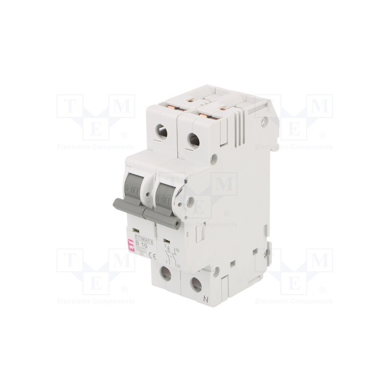 1 pcs x ETI POLAM - ETIMAT 6 1P+N B10 - Circuit breaker, 230/400VAC, Inom: 10A, Poles: 1+N, Charact: B, 6kA
