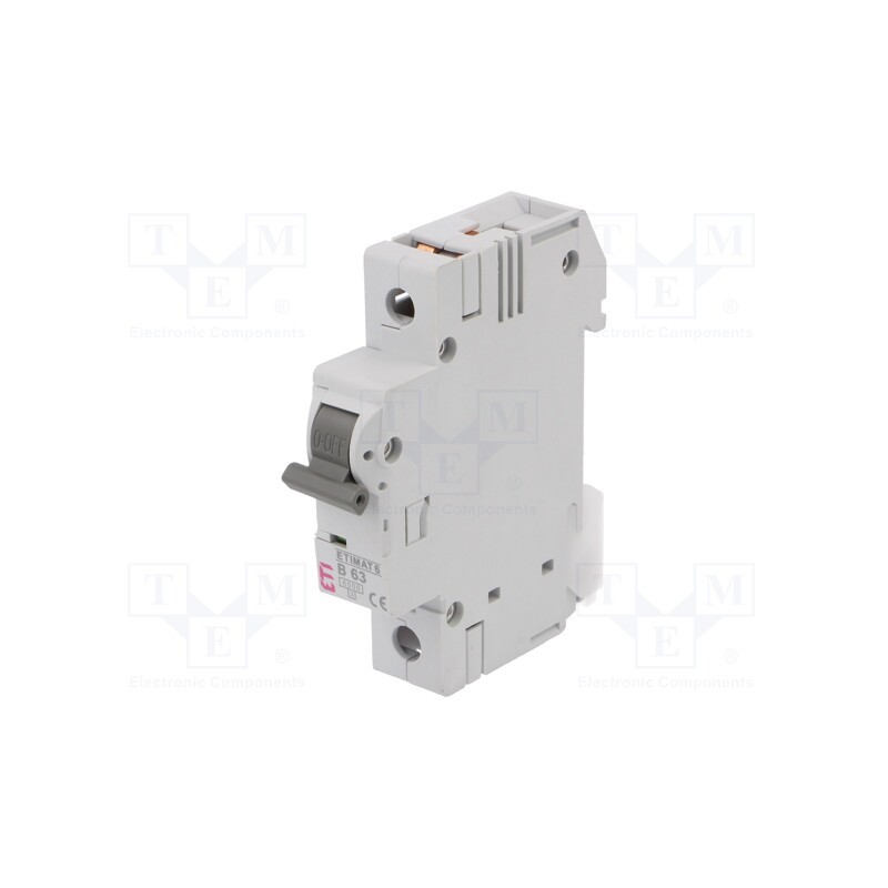 1 pcs x ETI POLAM - ETIMAT 6 1P B63 - Circuit breaker, 230/400VAC, Inom: 63A, Poles: 1, Charact: B, 6kA