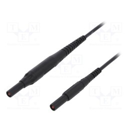 1 pcs x SCHu00dcTZINGER - MSFK B441 / 1 / 100 / SW - Test lead, 8A, banana plug 4mm,both sides, Len: 1m, black