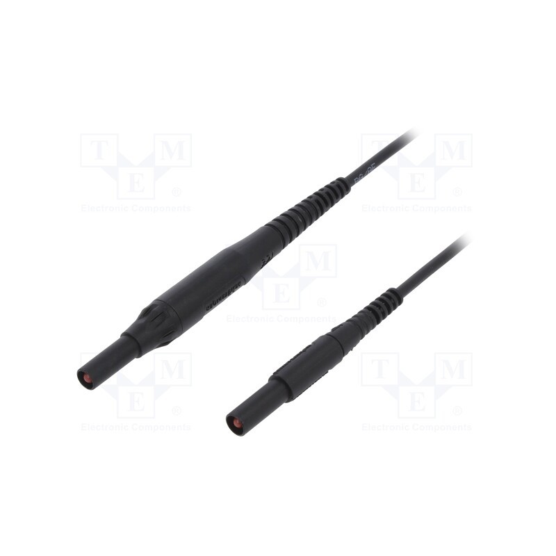 1 pcs x SCHu00dcTZINGER - MSFK B441 / 1 / 100 / SW - Test lead, 8A, banana plug 4mm,both sides, Len: 1m, black
