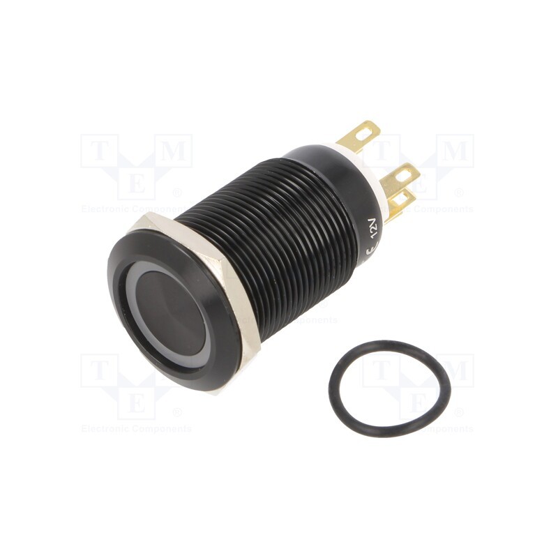 1 pcs x ONPOW - LAA1GQF-11ZE/R/12V/A - Switch: vandal resistant, Pos: 2, SPDT, 3A/220VAC, 5A/24VDC, IP65