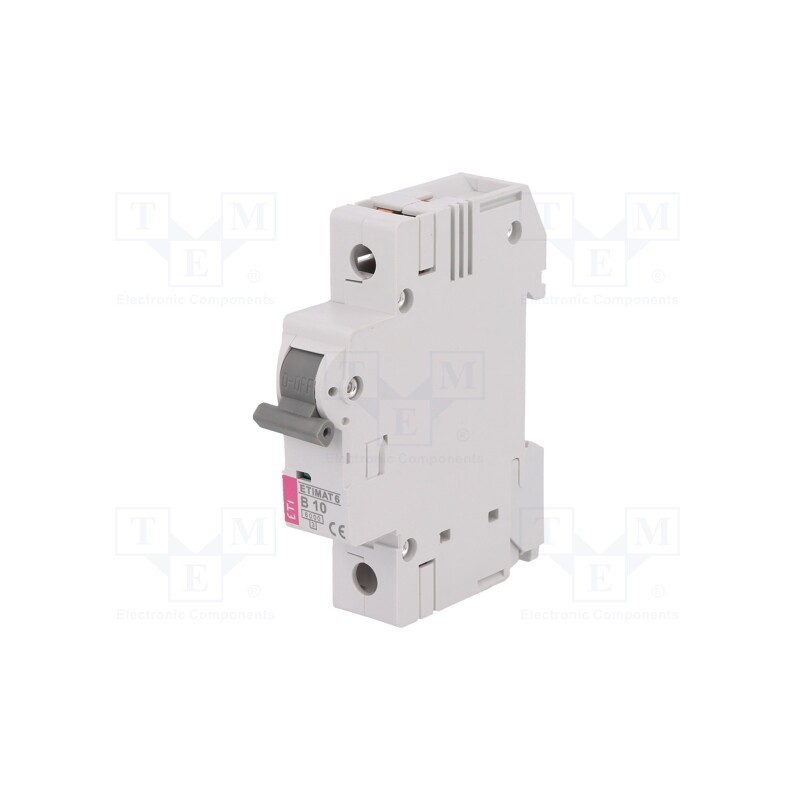 1 pcs x ETI POLAM - ETIMAT 6 1P B10 - Circuit breaker, 230/400VAC, Inom: 10A, Poles: 1, Charact: B, 6kA