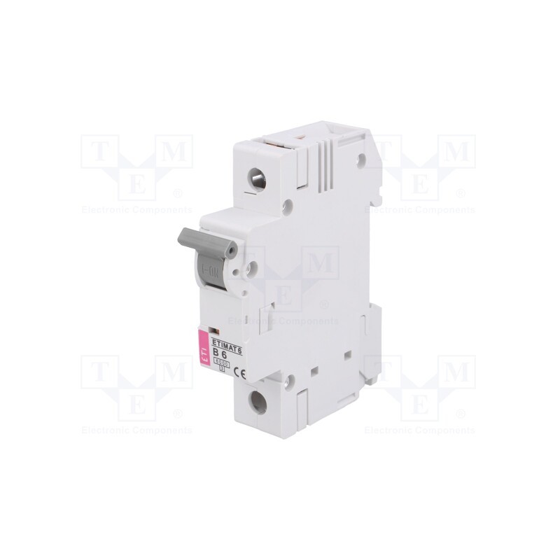 1 pcs x ETI POLAM - ETIMAT 6 1P B6 - Circuit breaker, 230/400VAC, Inom: 6A, Poles: 1, Charact: B, 6kA