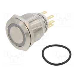1 pcs x ONPOW - LAS1GQ22-11E/B/12V/S - Switch: vandal resistant, Pos: 2, SPDT, 3A/220VAC, 5A/24VDC, IP65