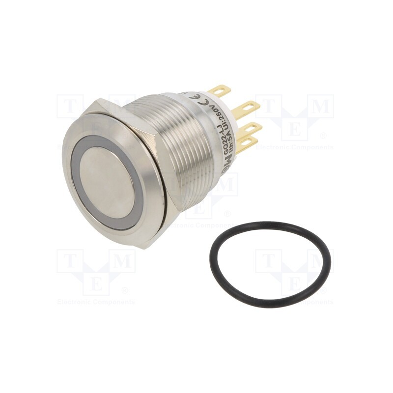 1 pcs x ONPOW - LAS1GQ22-11E/B/12V/S - Switch: vandal resistant, Pos: 2, SPDT, 3A/220VAC, 5A/24VDC, IP65