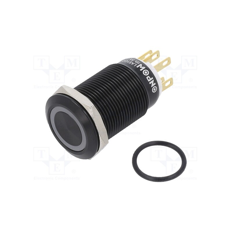 1 pcs x ONPOW - LAS1GQF-11ZE/G/12V/A - Switch: vandal resistant, Pos: 2, SPDT, 3A/220VAC, 5A/24VDC, IP65