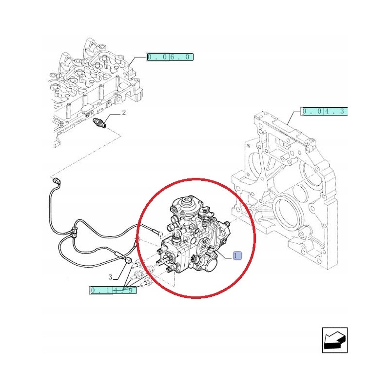 Injection pump new holland case cnh 2856623