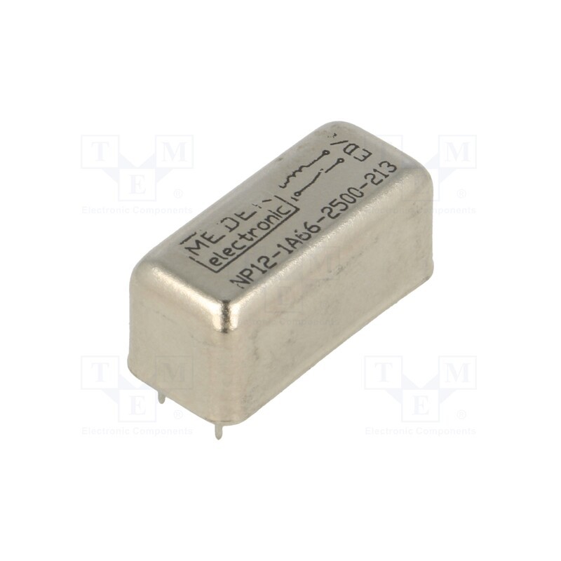 1 pcs x MEDER - NP12-1A66-2500-213 - Relay: reed switch, SPST-NO, Ucoil: 12VDC, 1.25A, max.200VDC, 10W