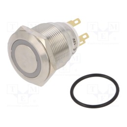 1 pcs x ONPOW - LAS1GQ22-11E/W/12V/S - Switch: vandal resistant, Pos: 2, SPDT, 3A/220VAC, 5A/24VDC, IP65
