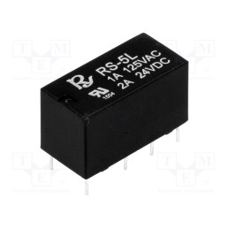 1 pcs x Recoy/RAYEX ELECTRONICS - RS-5-L - Relay: electromagnetic, DPDT, Ucoil: 5VDC, Icontacts max: 2A, PCB