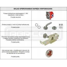 Power steering drive from C 360 hydrolider shaft