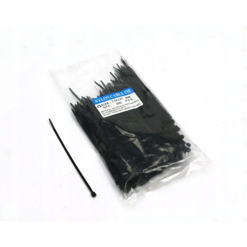 Cable ties 2 5 x 100mm 200 pcs in a bag, black