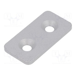 1 pcs x ELESA+GANTER - GN 967-20-40-F-1-SR - Flat bar, for profiles, W: 20mm, L: 40mm, steel, Size: 20mm, silver