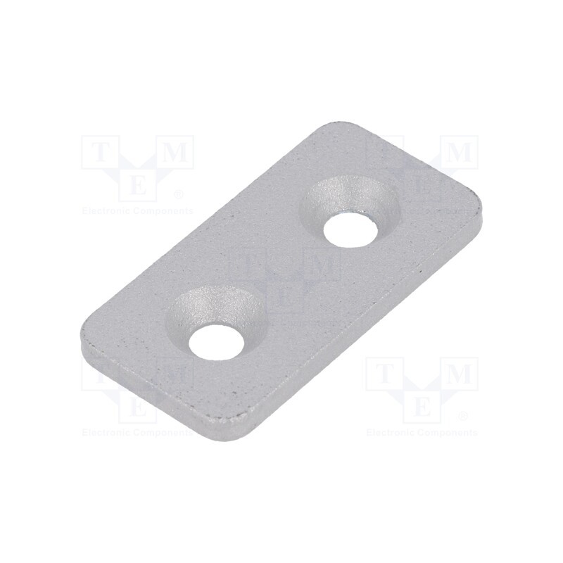 1 pcs x ELESA+GANTER - GN 967-20-40-F-1-SR - Flat bar, for profiles, W: 20mm, L: 40mm, steel, Size: 20mm, silver