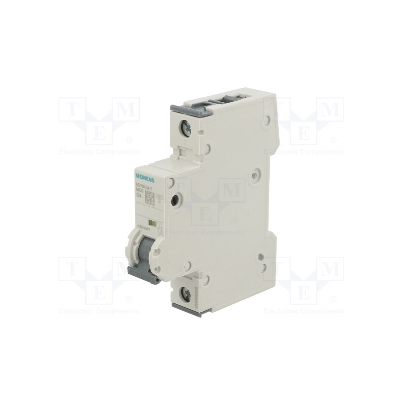 1 pcs x SIEMENS - 5SY6104-7 - Circuit breaker, 230/400VAC, Inom: 4A, Poles: 1, Charact: C, 6kA