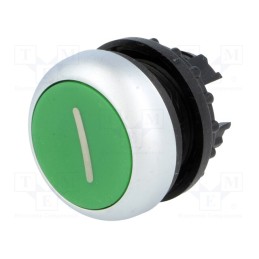 1 pcs x EATON ELECTRIC - M22-DR-G-X1 - Switch: push-button, 22mm, Stabl.pos: 2, green, none, IP67, flat