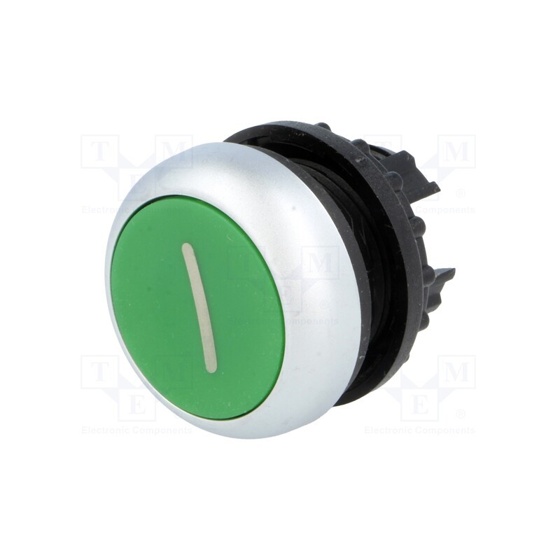 1 pcs x EATON ELECTRIC - M22-DR-G-X1 - Switch: push-button, 22mm, Stabl.pos: 2, green, none, IP67, flat