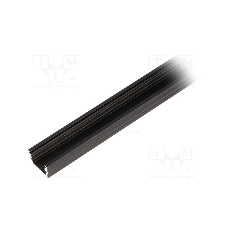 1 pcs x TOPMET - A1010021 - Profiles for LED modules, black, L: 1m, UNI12, aluminium, surface