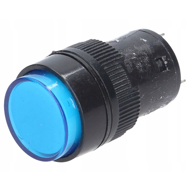 Blue LED indicator, 15mm diameter housing