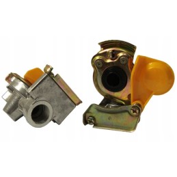 Pneumatic connector with valve m22x1 5 yellow