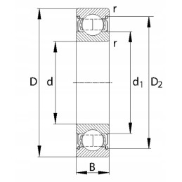 Ball bearing usually 30x62x16 mm gopart62062rsgp