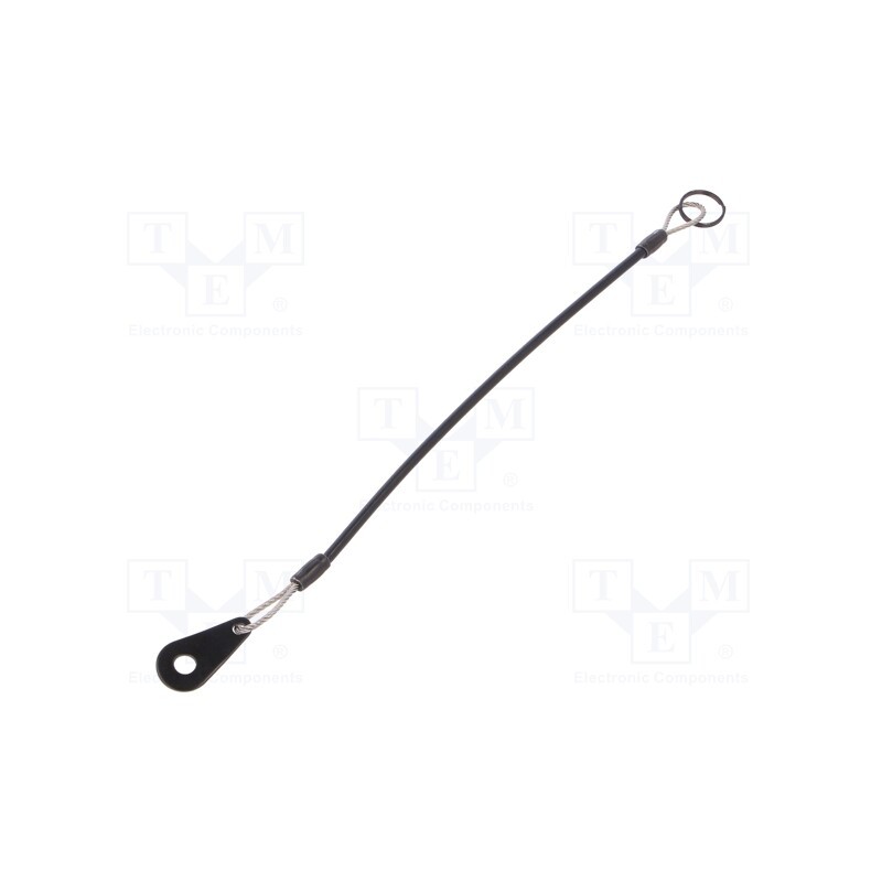 1 pcs x ELESA+GANTER - GN 111.2-200-14-B-SW - Retaining cable, Plating: PVC, stainless steel, 200mm, Body: black