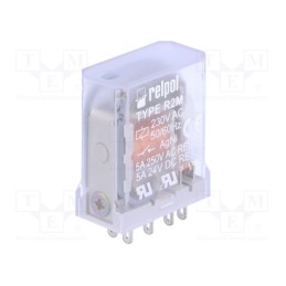 1 pcs x RELPOL - R2M-2012-23-5230 - Relay: electromagnetic, DPDT, Ucoil: 230VAC, Icontacts max: 10A