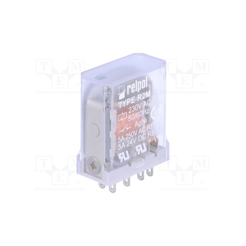 1 pcs x RELPOL - R2M-2012-23-5230 - Relay: electromagnetic, DPDT, Ucoil: 230VAC, Icontacts max: 10A