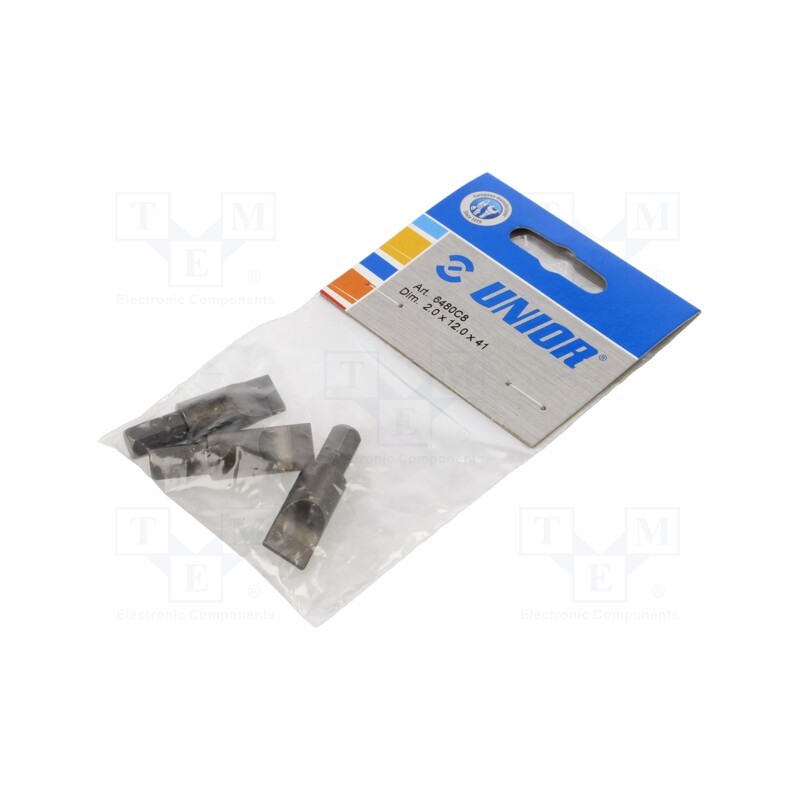 1 pcg x UNIOR - 602419 - Screwdriver bit, slot, 12,0x2,0mm, Overall len: 41mm, 3pcs.