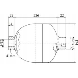 Shock absorber, membrane hydroaccumulator 2 8l g3 4