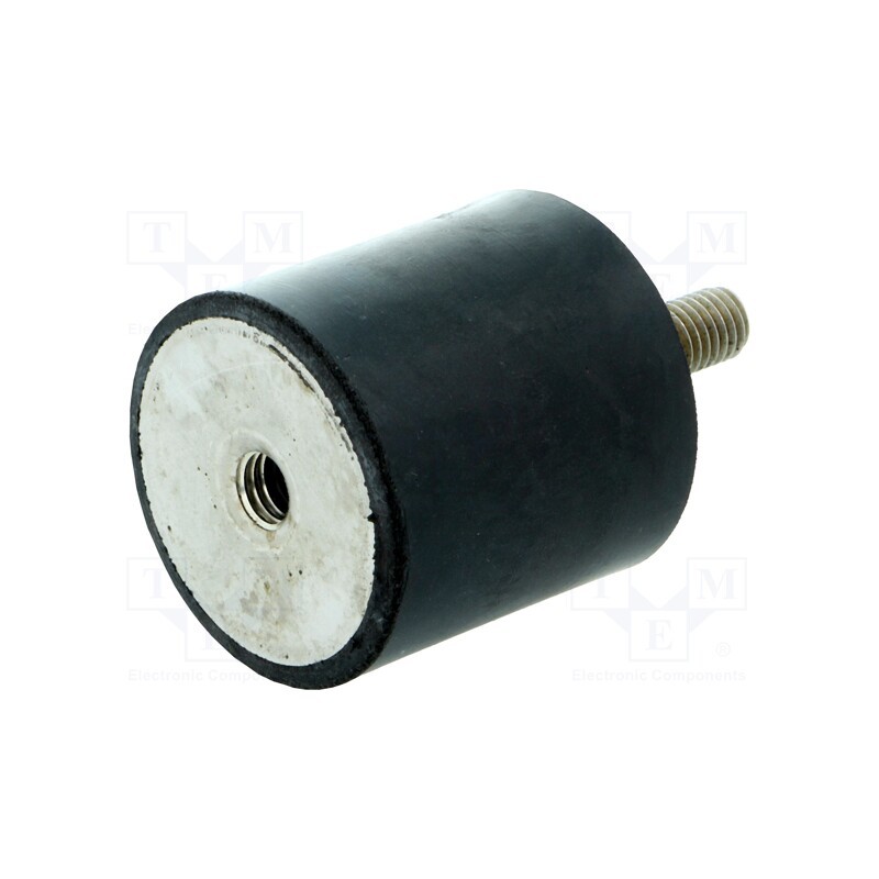 1 pcs x ELESA+GANTER - DVA.2-40-40-SST-M8-23-55 - Vibration damper, M8, Ø: 40mm, rubber, L: 40mm, Thread len: 23mm